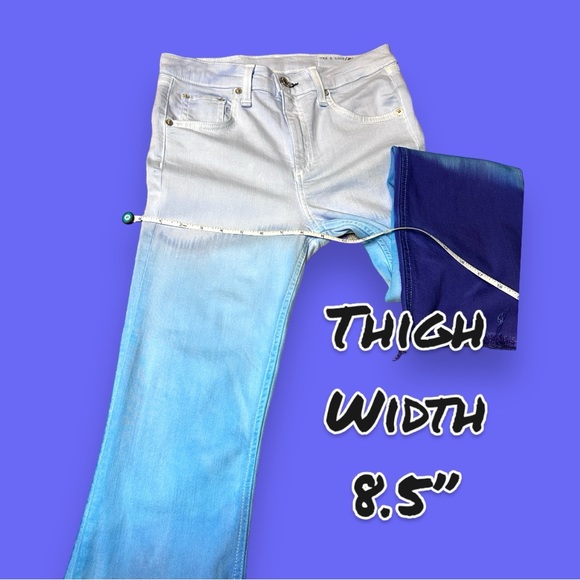 NWT Originally White Flare Jeans Done Up in “Fade Into Blue” 👖 Size 26 - Picture 8 of 9